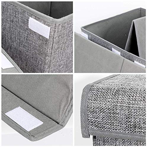 Large Collapsible Toy Storage Chest with Lid - 25x13x16 Inch Linen Bin