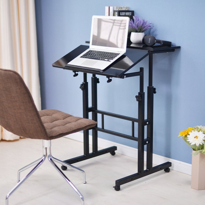 soges Adjustable Stand Up Desk Computer Desk Workstation Sit-Stand Desktop Standing Desk, Black 101-BK