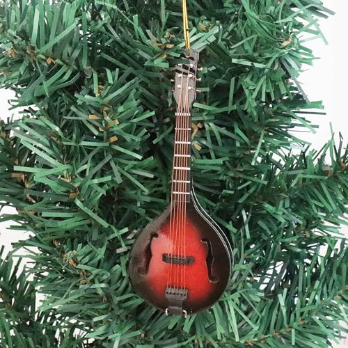 Dselvgvu 4.72" Mandolin Miniature Ornament - Wooden Hanging Décor, Non-Playable