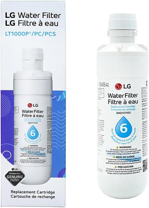 LG LT1000P Refrigerator Water Filter - 6 Month/200 Gallon Capacity, NSF Certified - White