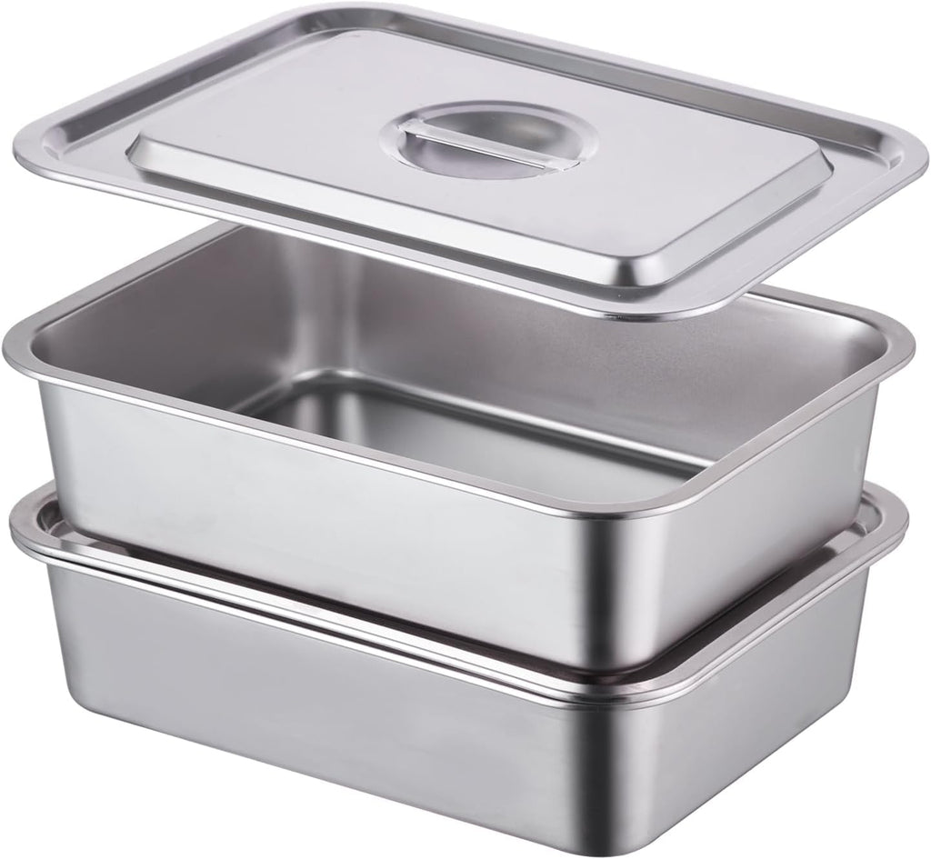 Regine Switzerland 4-Piece Extra Deep Lasagna Baking Pan Set - 11x14 Inch Nonstick Casserole Dishes with Lids