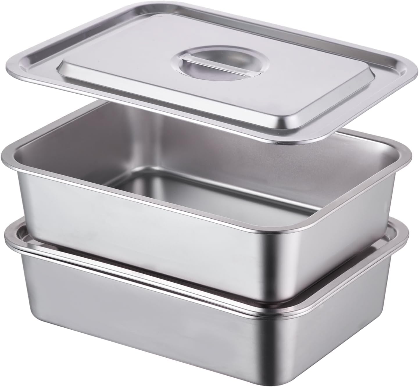 Regine Switzerland 4-Piece Extra Deep Lasagna Baking Pan Set - 11x14 Inch Nonstick Casserole Dishes with Lids