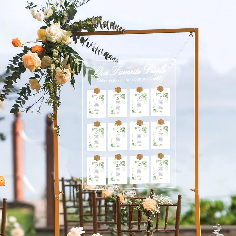 Wedding Seating Chart Board,20x28 Inch Acrylic Seating Chart Board Hanging Seating Chart for Wedding Reception Display (People)