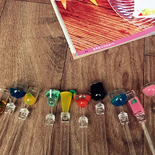 ABSOK Colorful Acrylic Cocktail Stir sticks - Reusable Drink Picks, 23cm Set of 10