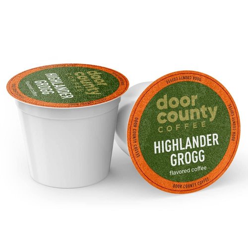 Door County Coffee Highlander Grogg Ground Coffee - 60 Count Single Serve Cups | Medium Roast, 100% Specialty Arabica