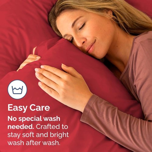 King Standard Pillow Cases by King - Ultra-Soft Hotel Quality | Fade-Free & Wrinkle Resistant - Red, Set of 2