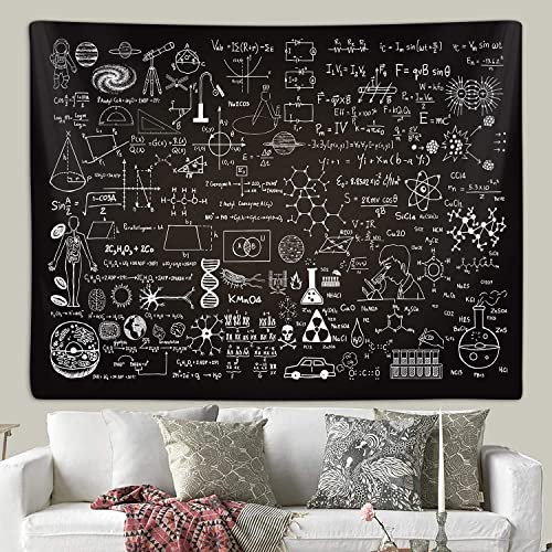 Math & Science Theme Tapestry Wall Hanging for Classroom & Dorm, 60x40 In