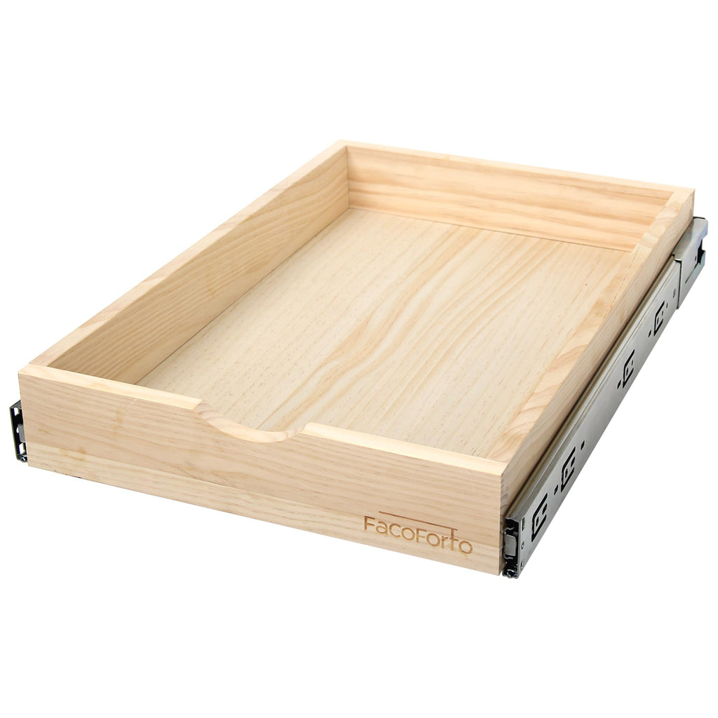 Kitchen Cabinet Organizer, Fully Assembled Drawer Wood Pull Out Tray Drawer Box Cabinet Slide Out Shelve, Wooden Pull-Out Shelf (W21''×D21''×H3'')