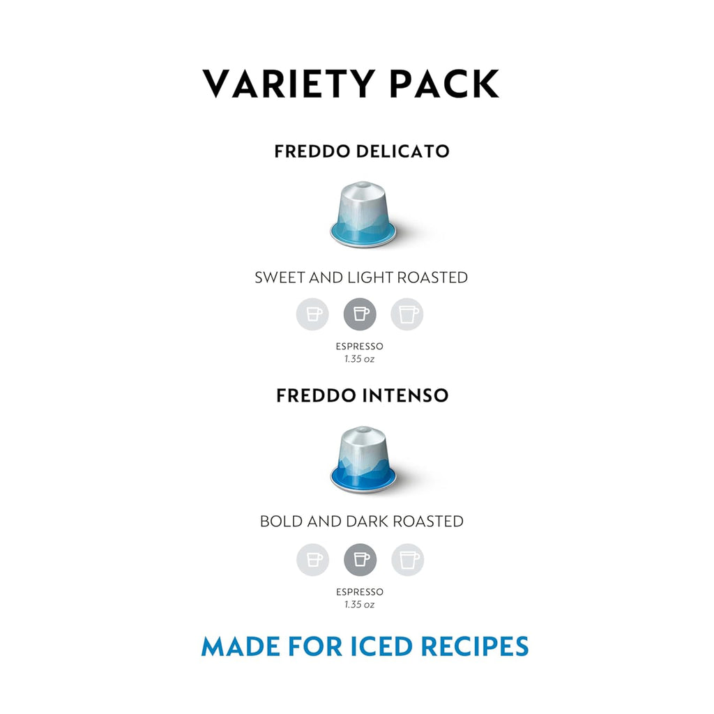 Nespresso Iced Coffee Variety Pack - 40-Count Original Line Espresso Pods for Refreshing Brews