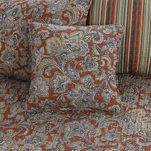 6-Piece Reversible Cotton Daybed Set - Vintage Floral Paisley Bedding