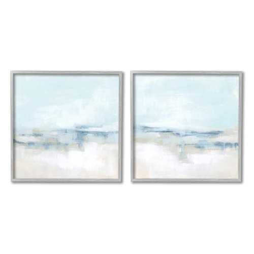 Stupell Industries Abstract Blue Atmospheric Landscape 2pc Set Framed Wall Art, Design by June Erica Vess
