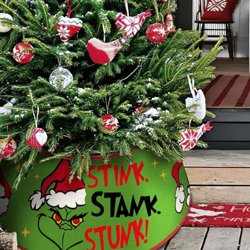 Green Christmas Tree Collar Skirt for 3-6 ft Trees – Stink Stank Stunk Design