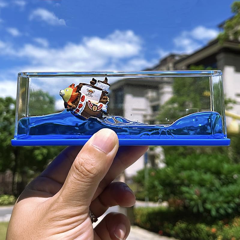 Unsinkable Pirate Ship Fluid Drift Bottle Desk Ornament