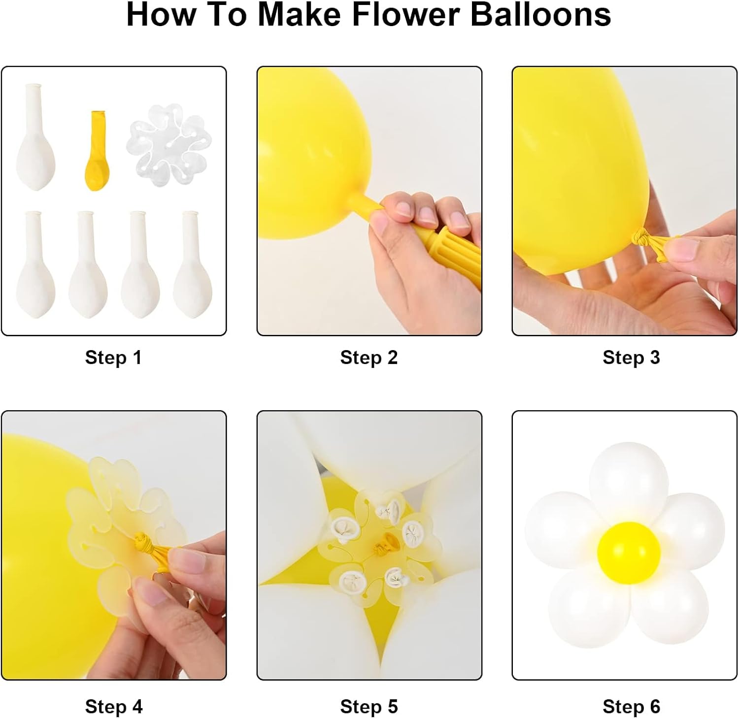 Skiennix Daisy Flower Balloons DIY Kit - Boho Macaron Pastel Party Decorations | 16 Set for Baby Showers & Birthdays