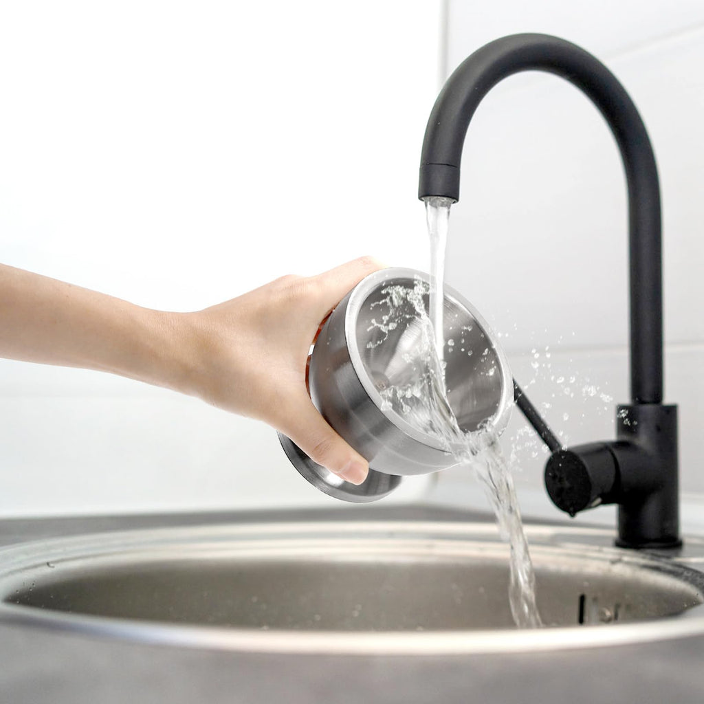 Bekith Mortar and Pestle Sets 18/8 Brushed Stainless Steel Spice Grinder Pill Crusher Molcajete Herb Bowl