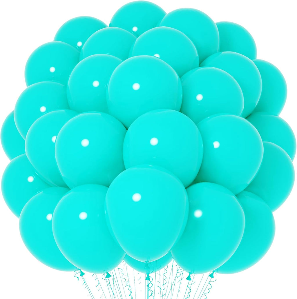 Voircoloria Teal Blue Balloons - 66-Pack 12-Inch Turquoise Latex Party Balloons for Celebrations