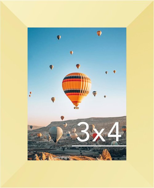 JCJMY 3x4 Picture Frame - Gold Wall Hanging & Tabletop Display | Shatter-Resistant Plexiglass