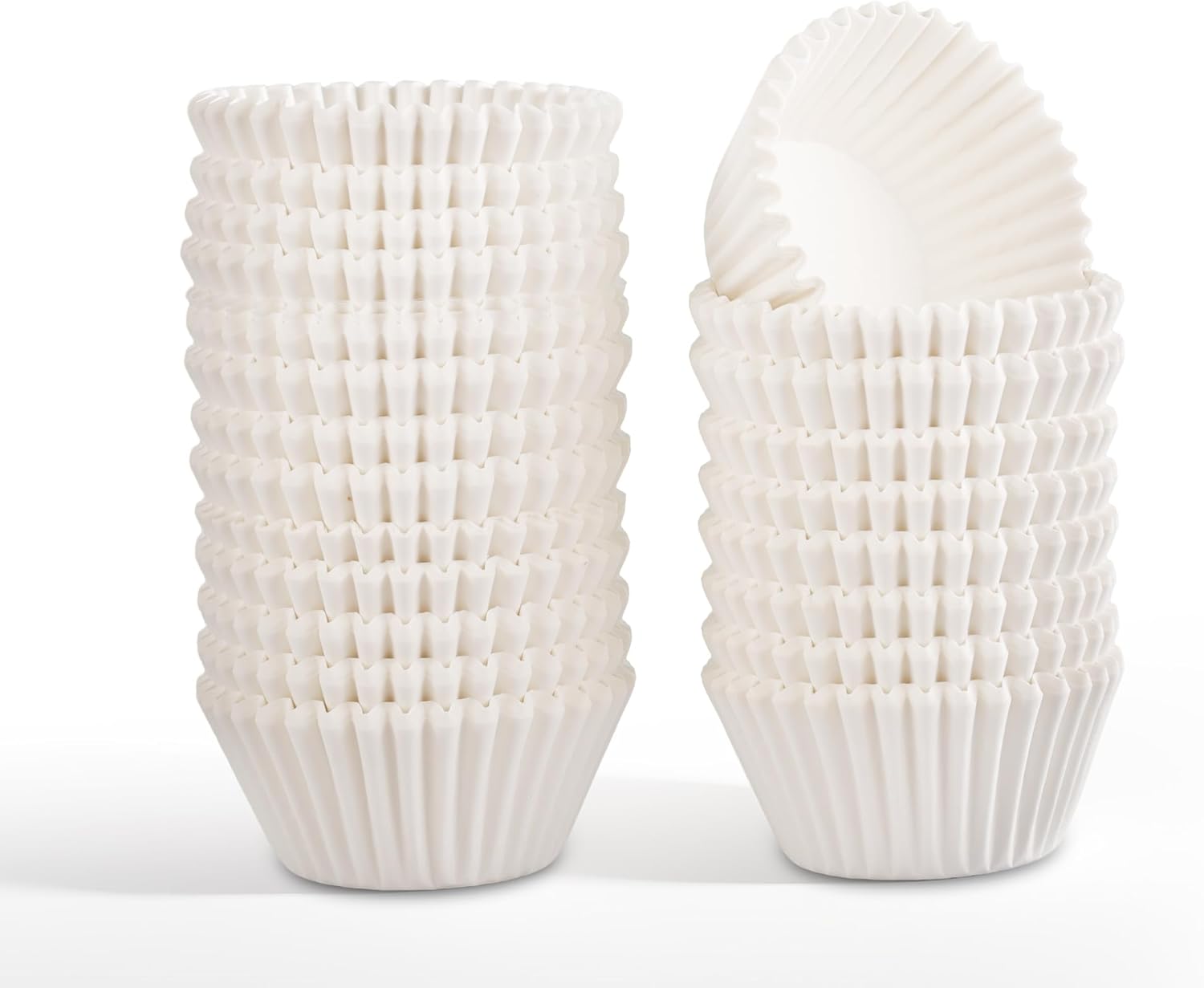 Skiennix White Cupcake Liners - 500 Count Mini Baking Cups | No Smell & Grease-Proof Food Grade Paper
