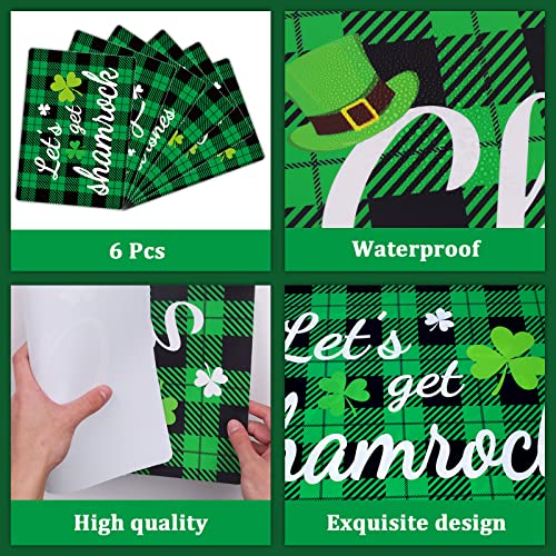 OBUSATT St. Patrick's Day Plastic Placemats Set of 6, Waterproof Table Mats