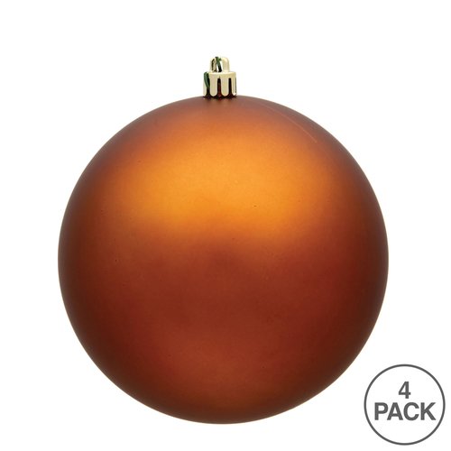 Vickerman 6" Copper Shiny Ball Ornament - 4 per Bag - Shatterproof and UV Resistant - Reliable and Durable - Ready to Hang - Unique Christmas Tree Ornaments - Unique Copper Ornament