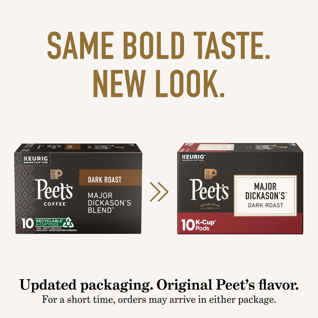 Peet's Coffee K-Cup Pods Variety Pack - Dark Roast 100% Arabica Coffee, 40 Count (4 Boxes)