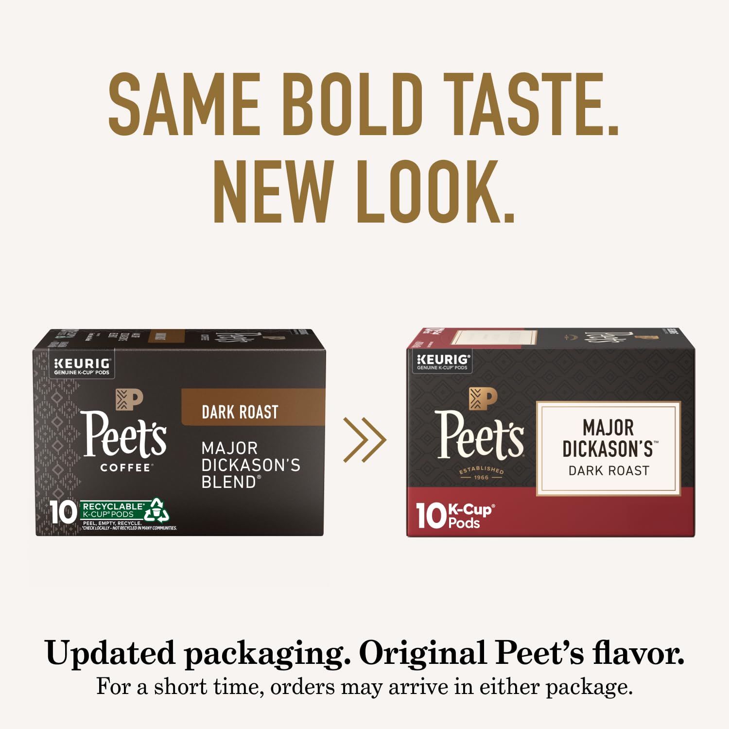 Peet's Coffee K-Cup Pods Variety Pack - Dark Roast 100% Arabica Coffee, 40 Count (4 Boxes)