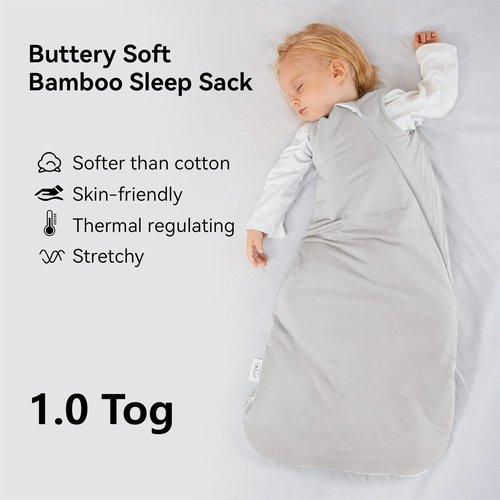BubblePanda Bamboo Sleep Sack - Soft 2-Way Zipper Toddler Blanket for Ages 24-36 Months | 1.0 Tog