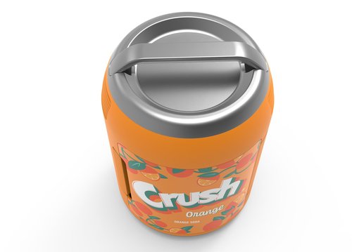Crush branded can shaped 6 can mini personal fridge cooler-W: 10.20" x L: 10.20" X H: 14.53 (Orange)