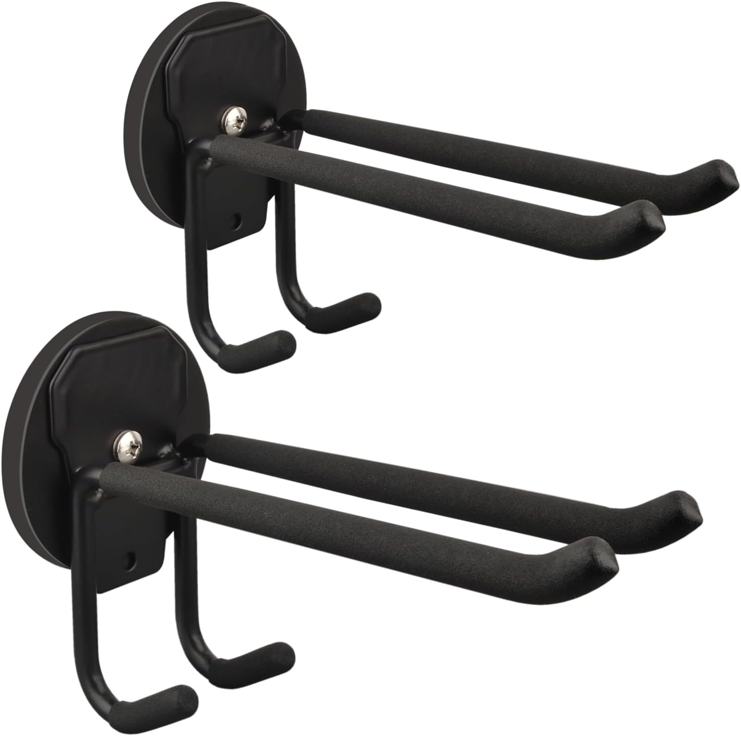 ULIBERMAGNET Heavy Duty Double Layer Magnetic Hooks - Ideal Storage Solution for Garden Tools & Power Tools | 2 Pack, 3.46 Inch