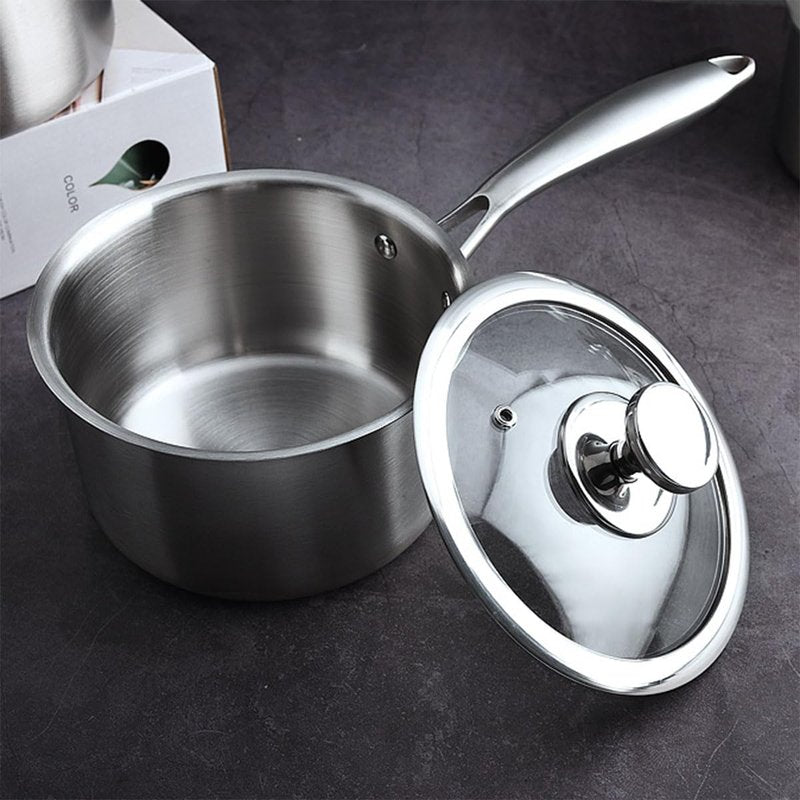 Steamer for Cooking, 1.5 Quart Saucepan with Steamer Basket, 18/8 Tri-ply Construction Stainless Steel Steamer Pot, Sauce pan with Lid 2-tier for Cooking Vegetables, Seafood, Soups, Stews and Pasta