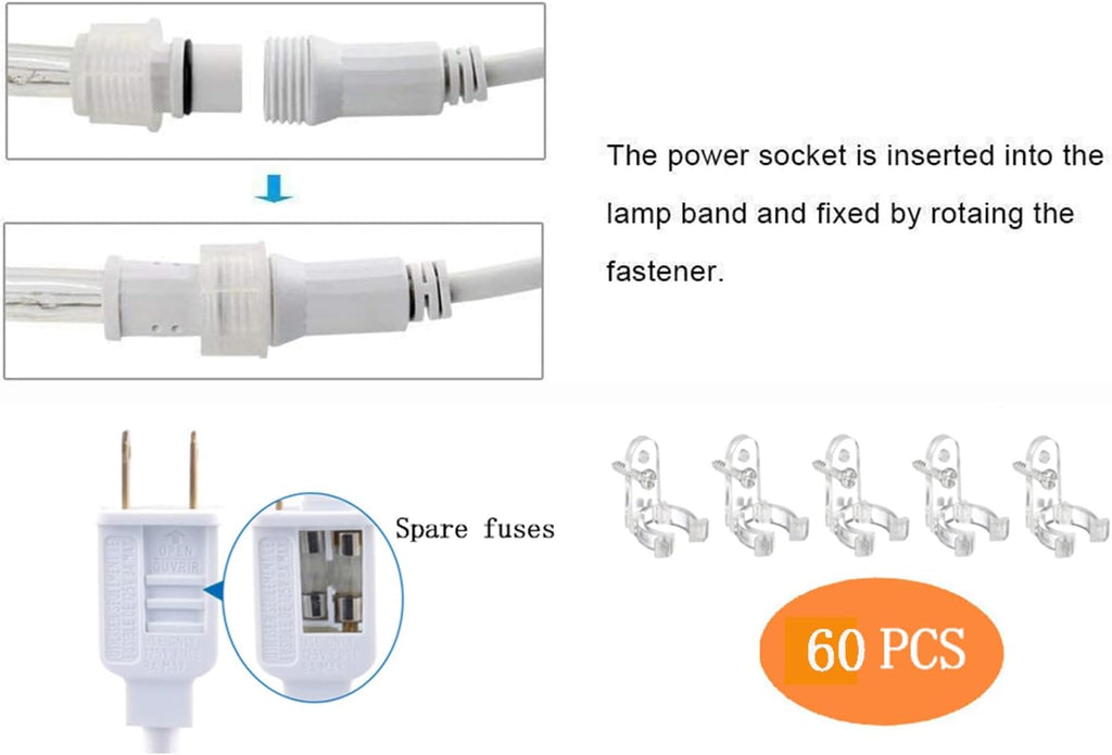 Skiennix 200ft LED Rope Lights - Waterproof Flexible Tube Lighting with 8 Modes | Perfect for Outdoor & Indoor Decor