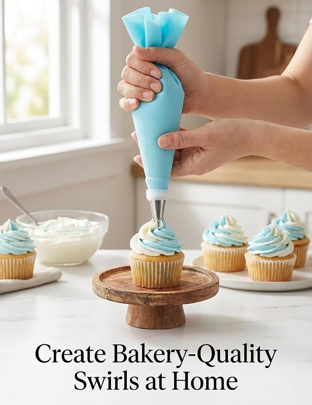 Skiennix 120-Pc Cake Decorating Kit - Piping Bags, Reusable Icing Bags, Frosting Tips & More