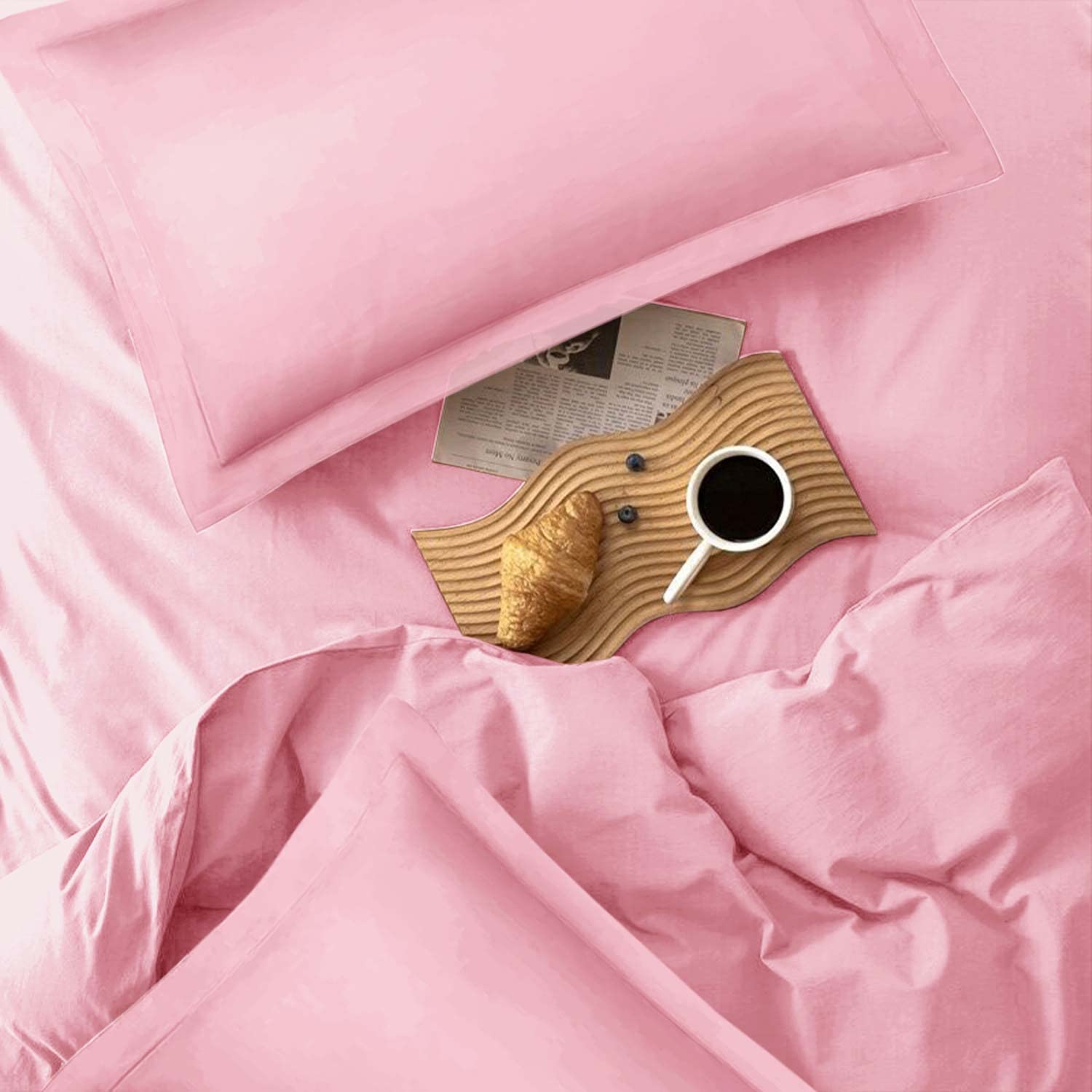 KimLuxz Pink Queen Size Comforter Set, 3 Piece Soft Modern Bedding Set, Lightweight All Season Microfiber Down Alternative Bed Comforter with 2 Pillow Shams for Women Teen Girls