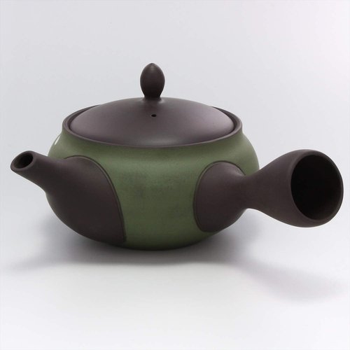Tokoname Ware F829 Pottery Hiramaru Teapot Flower