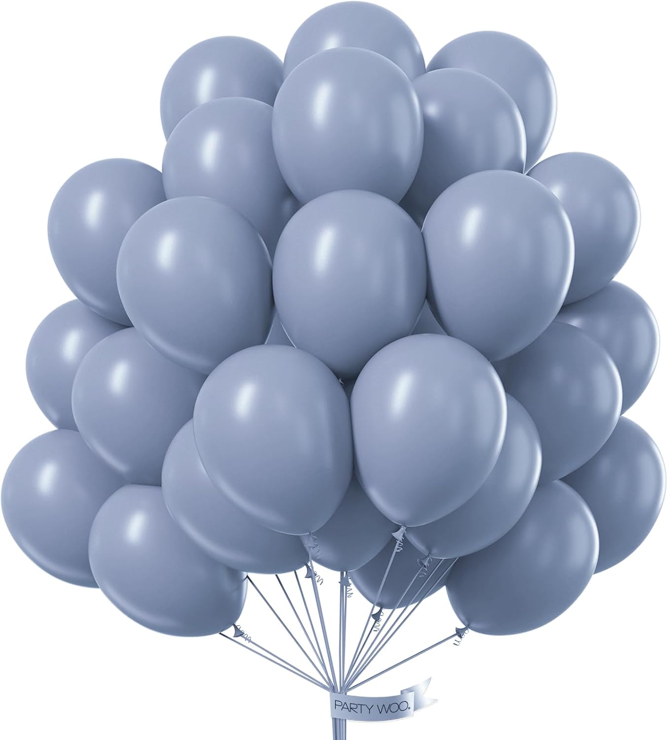 PartyWoo Dusty Blue Balloons - 50pcs 12 Inch Latex Helium Balloons for Baby Showers & Celebrations