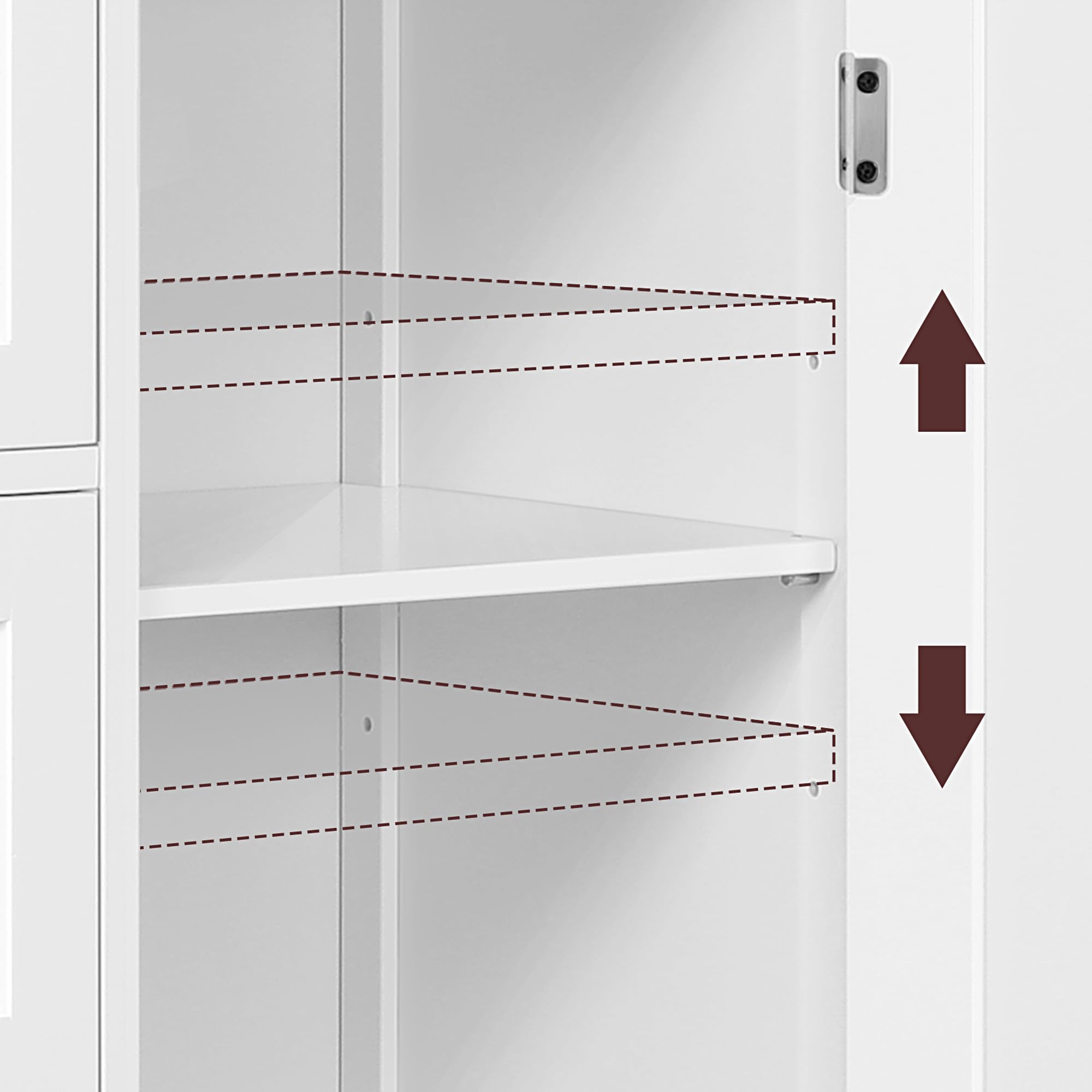 Yaheetech Wooden Floor Cabinet, Side Storage Organizer with 4 Drawers and 1 Cupboard, Freestanding Entryway Storage Unit Console Table, Bathroom Furniture Home Decor, White