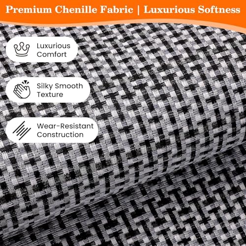 Non-Slip Chenille Kitchen Rug - Absorbent 32" x 20" Grey Floor Mat