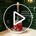 RXLVCKY Red Christmas Reindeer Pattern Soap Dispenser, 12oz Ceramic Bath Accessory