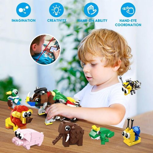 HOGOKIDS Animal Building Blocks - 30 Packs Party Favors for Kids | Perfect for Easter & Valentine's Gifts