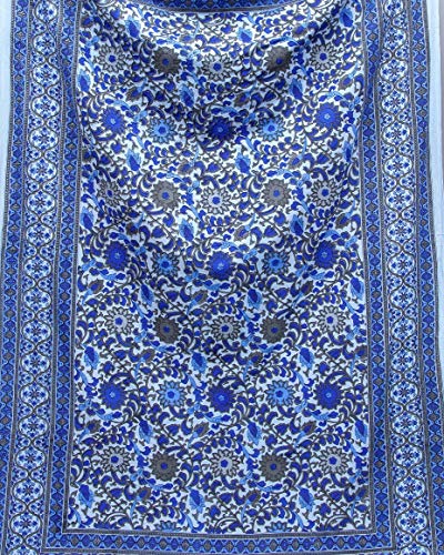 100% Cotton Sunflower Print Bedspread - 70" x 106" Blue-Gray