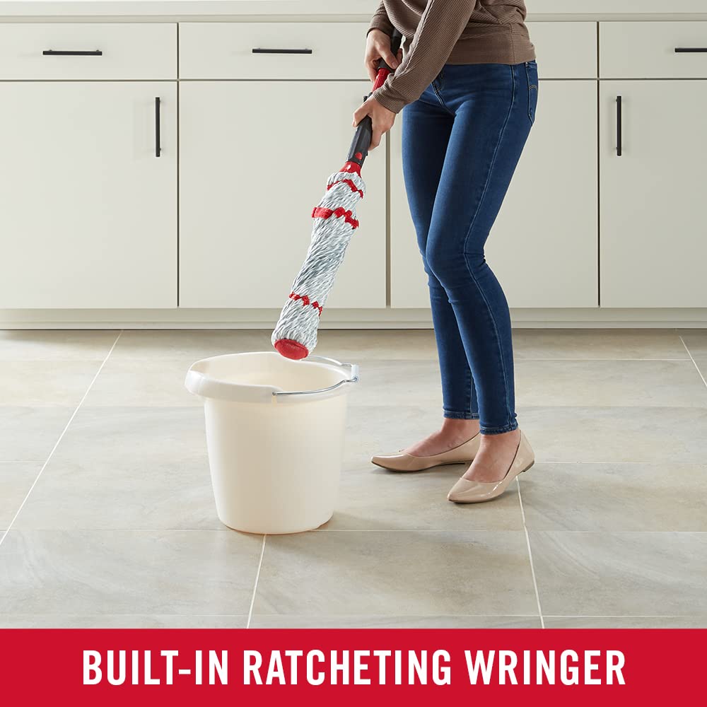 Rubbermaid Microfiber Twist Mop Kit - Machine Washable with 2 Refills | Lightweight & Safe for All Floor Types