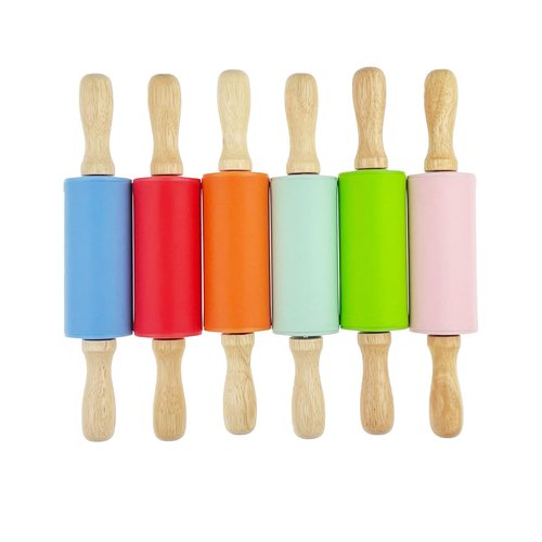 Zelerdo 12 Pack Mini Small Rolling Pin 9 Inch Kids Rolling Pin Wooden Handle for Home Kitchen