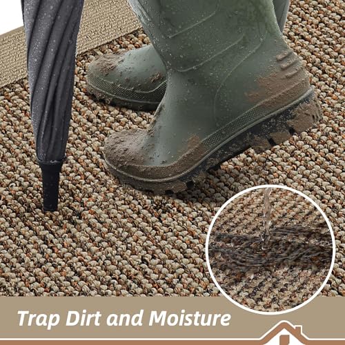 Indoor Dirt Trapper Door Mat 20" x 32" - Non-Slip Washable Entryway Rug