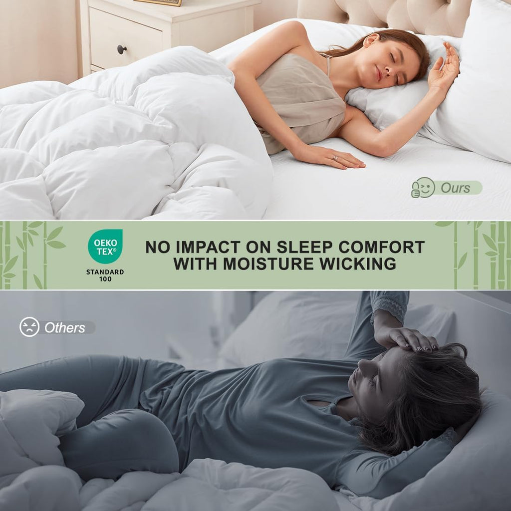 Premium Jacquard Queen Mattress Protector - 100% Waterproof, Noiseless & Anti-Slip, Deep Pocket 8"-21"