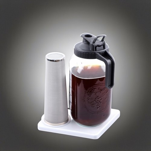 Cold Brew Mason Jar Coffee Maker 64 Oz Wide Mouth Mason Cold Brew Pitcher With Coffee Filter Airtight & Leak-Proof For Coffee, Iced Tea