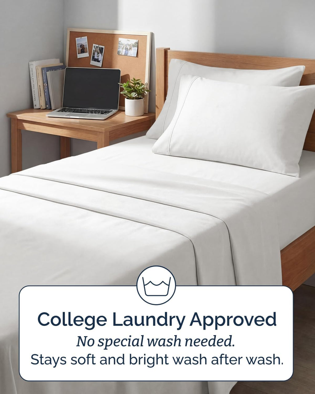 Skiennix Extra Deep Twin XL Sheet Set - 4 Piece Breathable Cooling Bedding - Soft, Wrinkle-Free Antique White