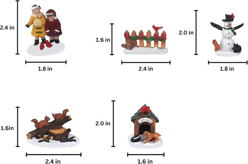 Christmas Village Figurines Set - 5-Piece Holiday Decoration for Indoor Displays | Perfect Gift Idea