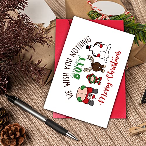 GYYsweetus Naughty Butt Christmas Card for Men Women – Blank Inside 300gsm Card