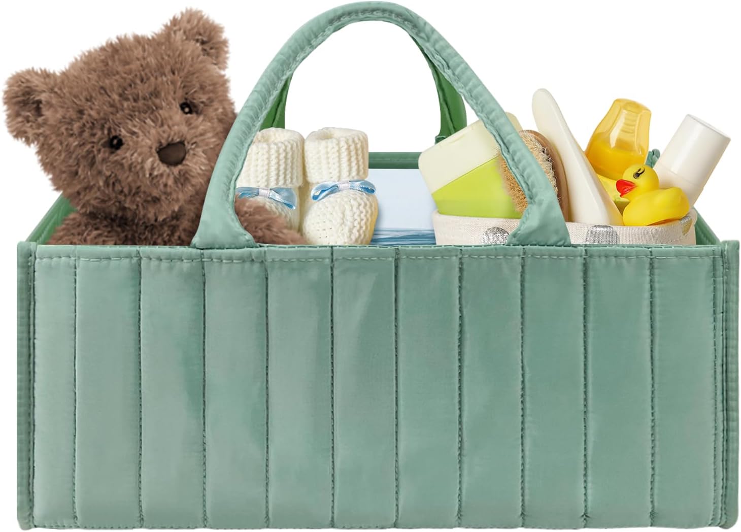Skiennix Baby Diaper Caddy Organizer - Stylish Storage Bin for Diapers & Wipes | Perfect Baby Shower Gift