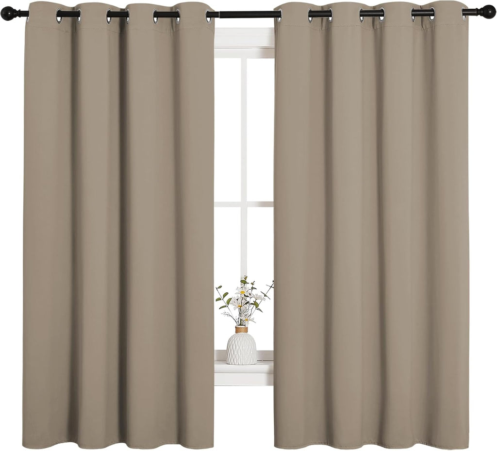 NICETOWN Blackout Curtain Panels - Thermal Insulated Draperies in Taupe | 55 x 68 Inches (1 Pair)
